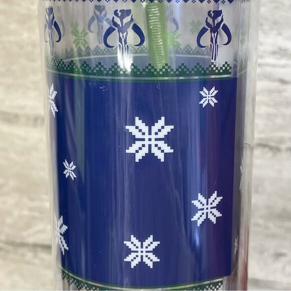 Star Wars 20oz Cup With Lid And Straw Baby Yoda Christmas Insulated Cup New - Picture 6 of 7